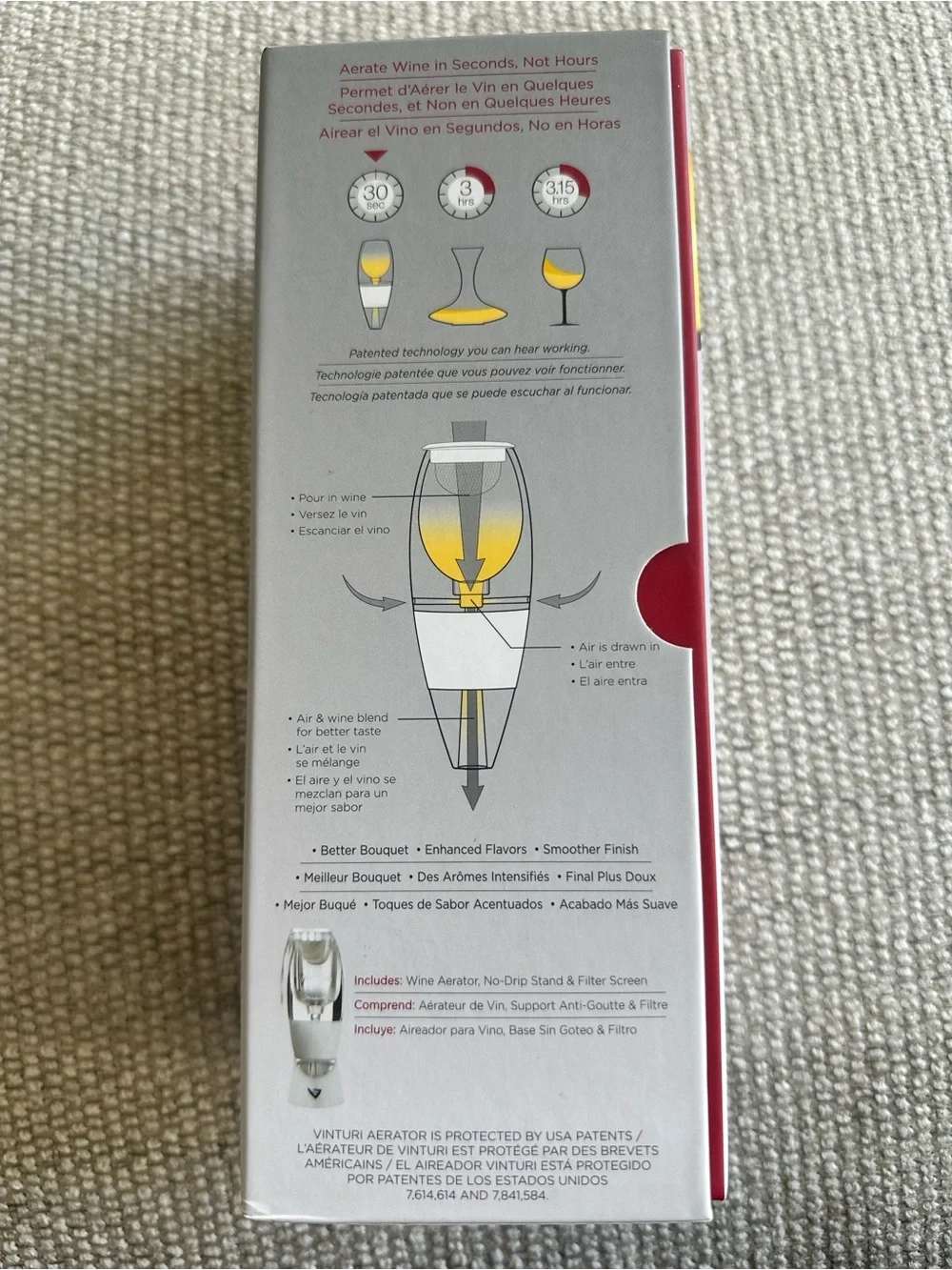 NWOT- Vinturi - White Wine Aerator in Clear/White